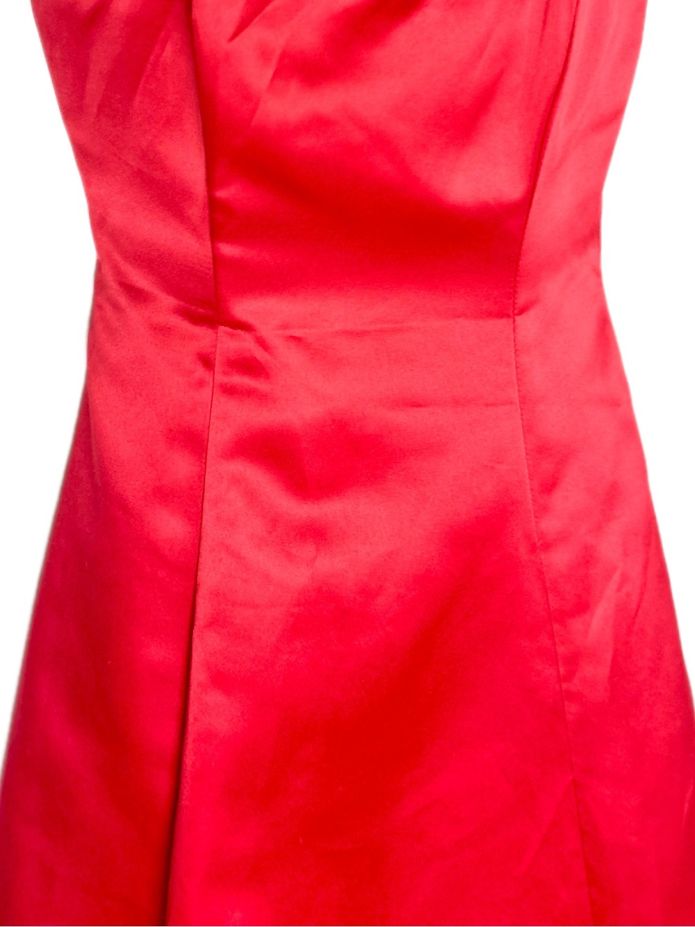 🌺 Fiesta Strapless Red A-Line Satin Cocktail Dress - Picture 5 of 15